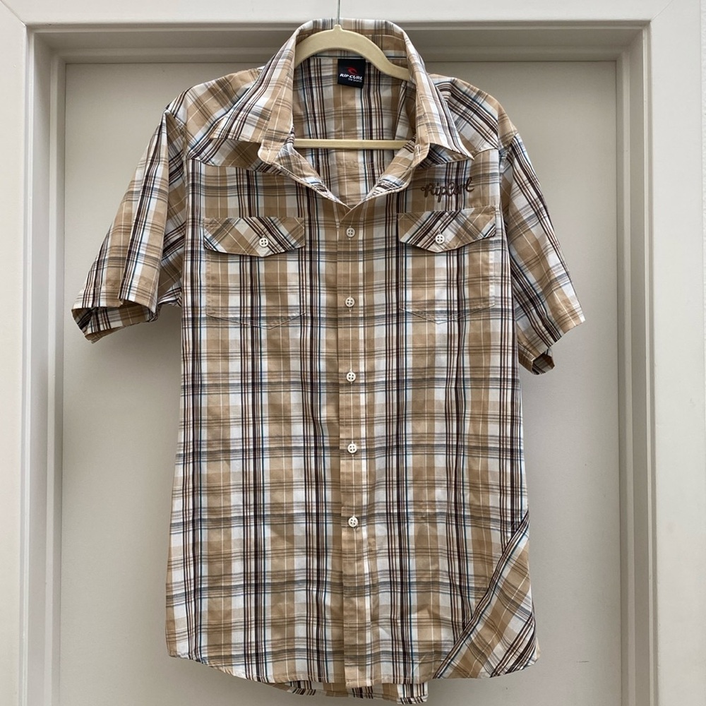 Rip Curl Button Down Short Sleeve Shirt XL